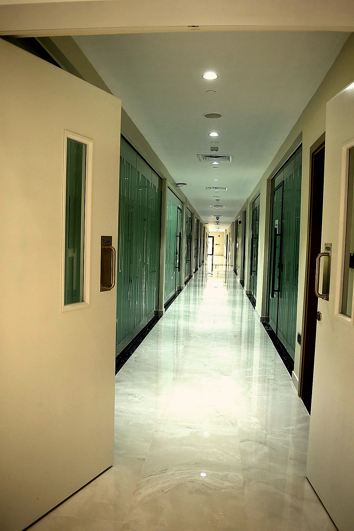 Student corridor — symmetrical view