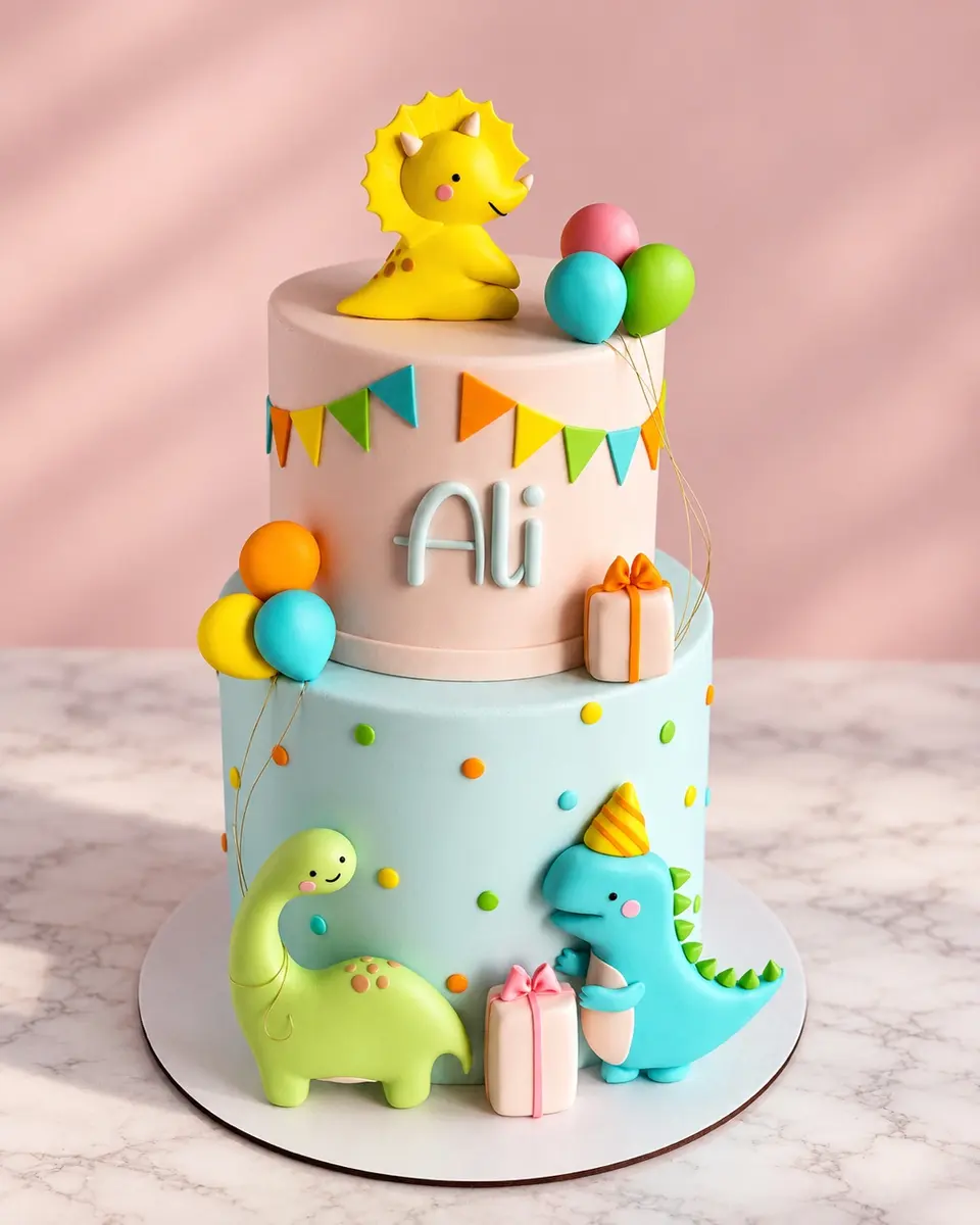 Dinosaur birthday cake