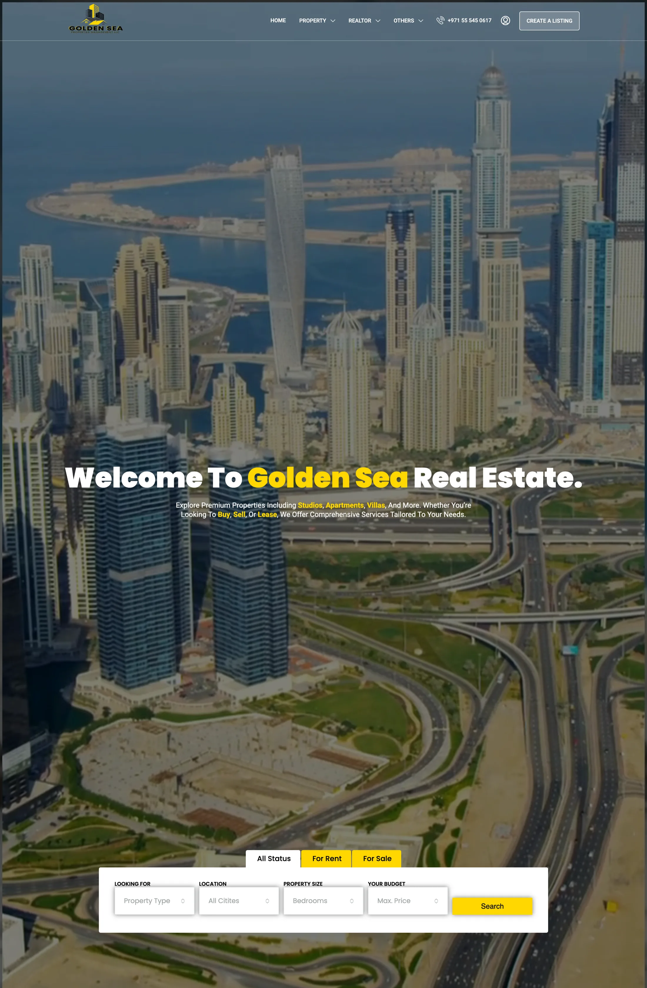 Listing grid, filters and realtor profiles