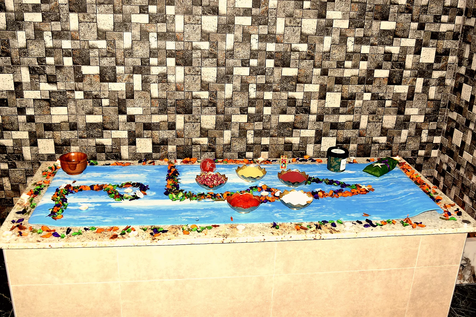 Moroccan bath — mosaic detail