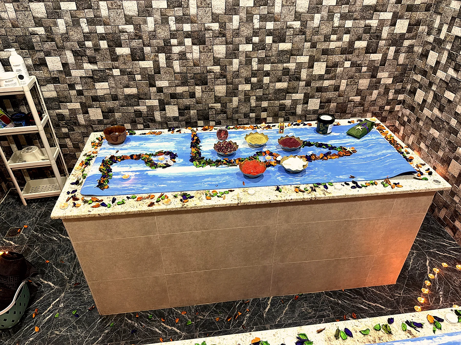 Moroccan bath — brass fittings