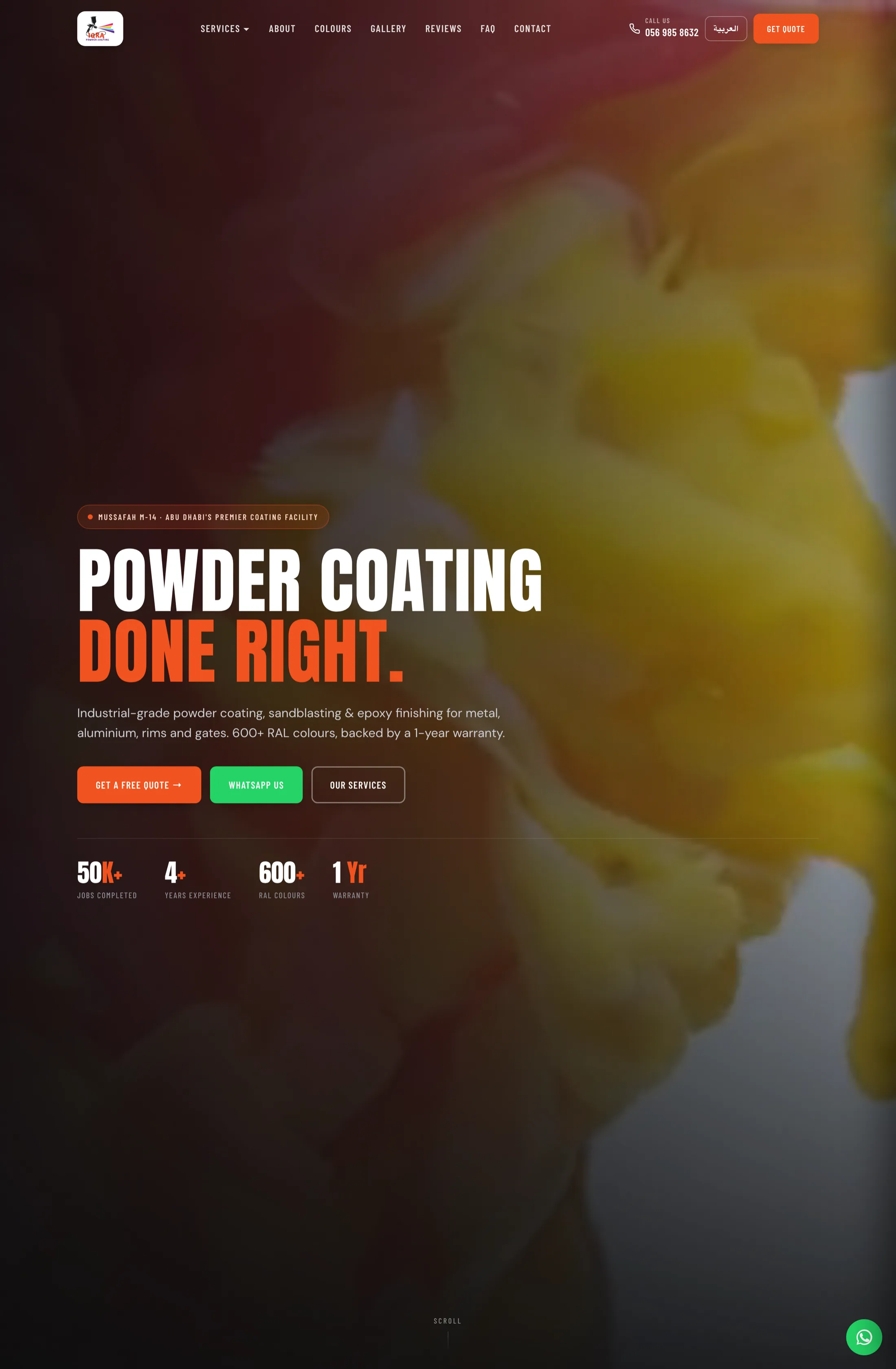 Colour visualiser, services and project gallery